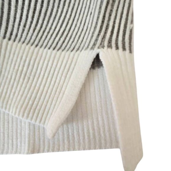 Merokeety Womens Ribbed Classic & Comfy Ribbed Pullover Sweater Gray White Large - Picture 5 of 13